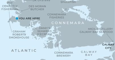 Food Map of Connemara showing local suppliers of food and drinks